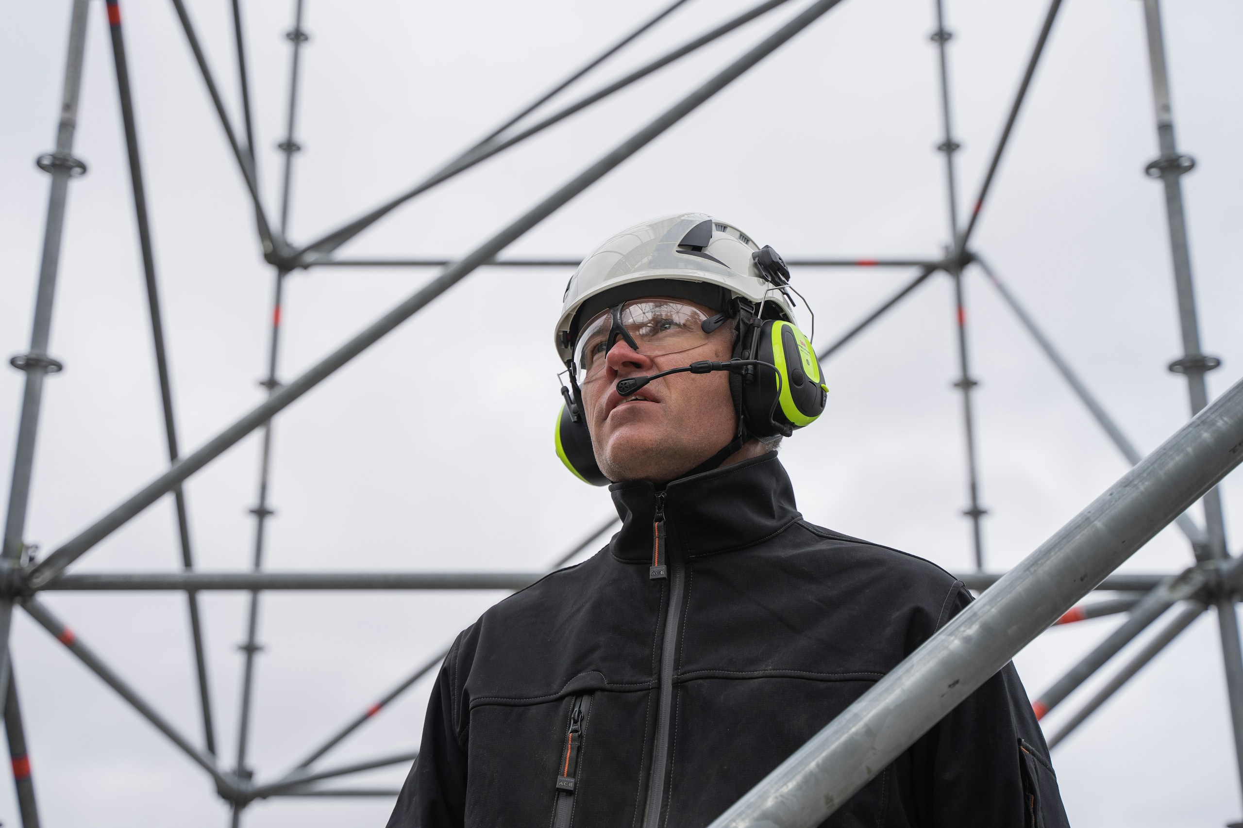 A foreman in a construction site.